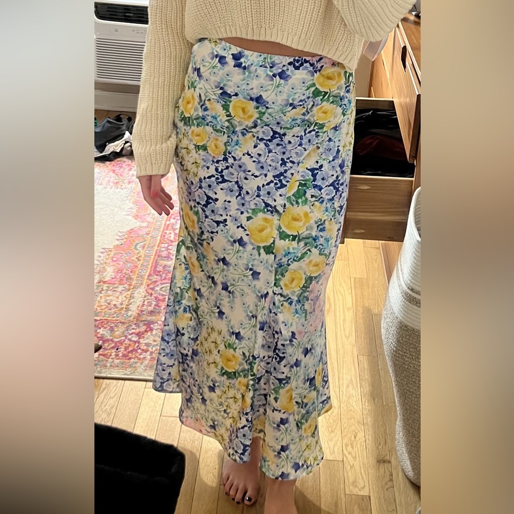 Zara long satin skirt